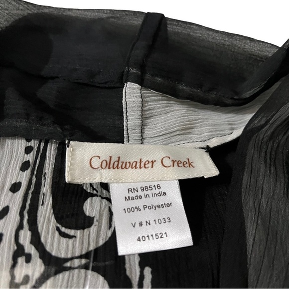 Cold Water Creek Butterfly Sheer Scarf Black & White Floral Scarf Arm Holes NWT - Picture 4 of 10